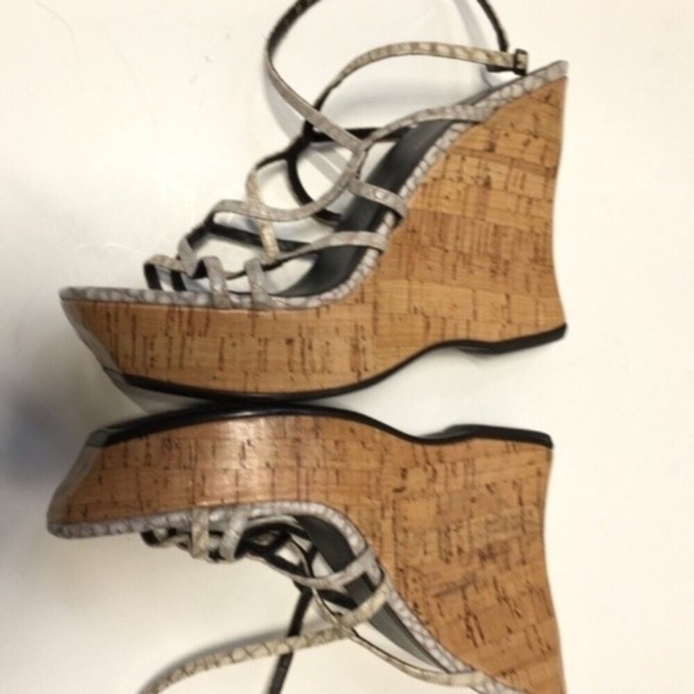 Donald J. Pliner Shaba Ankle Strap Cork Wedge 8 - Picture 3 of 8